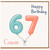 Cousin 67th Birthday Card, Happy Birthday Balloon Design