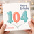 104th Birthday Card for Cousin, Happy Birthday Balloon Number Card