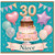 30th Birthday Card for Niece, Cute Cake and Balloons Design