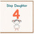 Step Daughter 4th Birthday Card