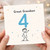 Great Grandson 4th Birthday Card