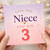 3rd Birthday Card for Niece, Lovely Little Niece You Are 3