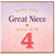 Great Niece 4th Birthday Card