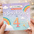 Step Daughter 4th Birthday Card, Magical Rainbow and Clouds Design