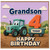 Grandson 4th Birthday Card, Happy Birthday Grandson Age 4 Card