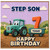 Step Son 7th Birthday Card, Tractor Birthday Card for Step Son