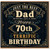 Dad 70th Birthday Card, Just the Best Dad Happy 70th Birthday Card