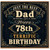 Dad 78th Birthday Card, Just the Best Dad Happy Birthday Card
