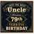 79th Birthday Card for Uncle, Happy Birthday Uncle Card