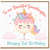 Granddaughter 2nd Birthday Card, Cute Unicorn Balloon Happy Birthday Card