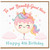 4th Birthday Card for Great Niece, Cute Unicorn Balloon Happy 4th Birthday Card