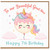 7th Birthday Card for Great Niece, Cute Unicorn Balloon Birthday Card