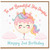2nd Birthday Card for Beautiful Step Daughter, Unicorn Balloon Cake Birthday Card