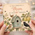 80th Birthday Card for Mum, Rustic Garden Birdhouse and Bird Design