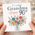 Grandma 90th Birthday Card, Happy 90th Card with Floral Bouquet Design