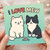 I Love Mew Cat Pun Greeting Card - Cute Kitty Couple Love/Anniversary Card for Partner, Boyfriend or Girlfriend, Cat Lover