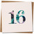 16th Birthday Card - Marble Number Design - 145mm x 145mm Square - Elegant Minimalist -, Includes Kraft Envelope