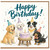 Dog Lover Birthday Card, Cute Happy Birthday Card with Party Dogs and Cake