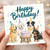 Dog Lover Birthday Card, Cute Happy Birthday Card with Party Dogs and Cake