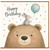 Happy Birthday Card, Cute Bear and Rabbit Birthday Card