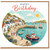 Happy Birthday Card, Coastal Harbour Village Birthday Card