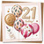 21st Birthday Card - Balloons Design - 145mm x 145mm Square - 21 Today -, Includes Kraft Envelope