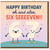 Funny 67th Birthday Card - Happy Birthday oh and also, Six Seeven!! - Cute Cartoon 6 and 7 Characters with Confetti - Humour Greeting Card for Adults