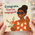 Congrats, You're Engaged! Engagement Congratulations Card - Modern Illustration with Flowers & Ring - Cheerful Celebration Card - Blank Inside with Envelope
