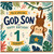 1st Birthday Card for God Son, Cute Jungle Monkey Happy Birthday Card
