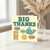 Big Thanks Thank You Card - Cute Whale, Sun and Speech Bubbles Cartoon - Fun Thank You Card for Friend, Colleague or Teacher - Blank Inside
