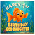 1st Birthday Card for God Daughter, Cute Goldfish Underwater Birthday Design