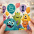 Great Granddaughter 1st Birthday Card, Cute Monster Balloons Design