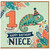 Niece 1st Birthday Card, Cute Dinosaur Chameleon Happy Birthday Design