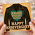 Leather Jacket Heart 'Leather, Laughter, Forever' Happy Anniversary Card - Rock 'n' Roll Biker Theme Romantic Greeting for Couples