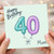 Mum 40th Birthday Card, Happy Birthday 40 Balloon Design