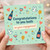 Engagement Card - Congratulations To You Both - Cute Doves, Hearts and Champagne Design - Engagement Congratulations Card for Couple
