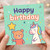 Cute Bear and Unicorn Birthday Card for Kids - Happy Birthday Rainbow Confetti Design - Fun Children's Greeting - For Boys or Girls