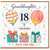 Granddaughter 18th Birthday Card, Happy Birthday Balloon and Gifts Design