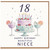 18th Birthday Card for Niece, Happy Birthday Beautiful Niece Card