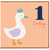 na 1st Birthday Card, Cute Duck Crown '1 Today' Card