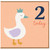 2nd Birthday Card, Cute Duck Birthday Card for Age 2 Today
