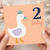 2nd Birthday Card, Cute Duck Birthday Card for Age 2 Today