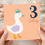 na 3rd Birthday Card, Cute Duck 3 Today Card