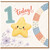 1st Birthday Card, Cute Star and Floral 'Today!' Design