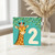 2nd Birthday Card, Cute Giraffe Party Card
