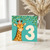 na 3rd Birthday Card, Cute Giraffe Party Card