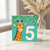 na 5th Birthday Card, Giraffe Party Hat Card