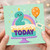 na 2nd Birthday Card, Cute Cake and Balloon Today Design