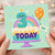 3rd Birthday Card, Cute Cake and Rainbow YAY Today Card