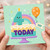 4th Birthday Card, Cute Birthday Cake Design with Number 4